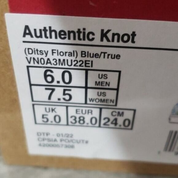 New Vans Womens Authentic Knot Ditsy Floral Blue Slip On Shoes Size 7.5 Feminine - Picture 9 of 9